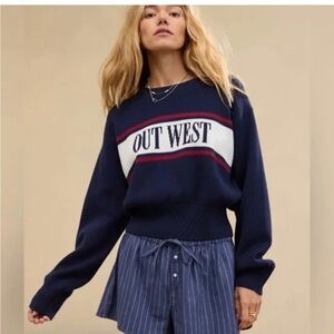 Aerie Navy Blue 'Out West' Sweater